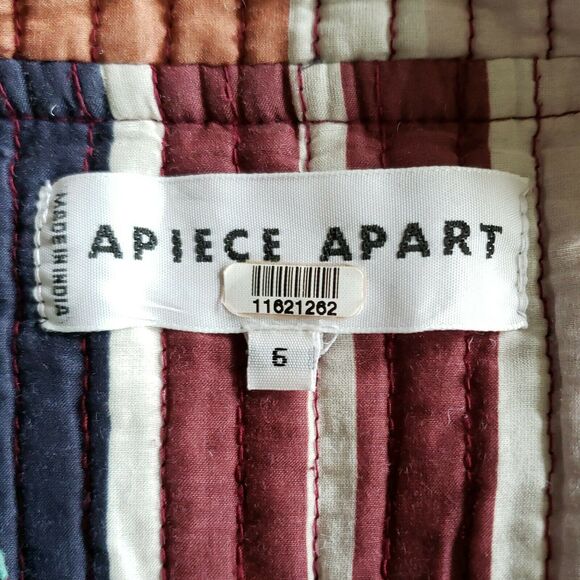 APIECE APART Boro striped colorblock quilted wrap jacket kimono stripe mixto 6 - Picture 9 of 11